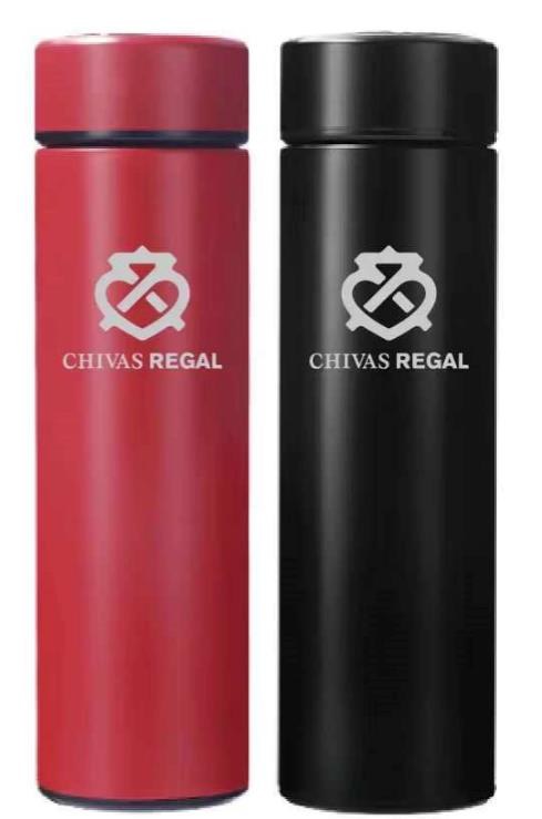 Double-wall vacuum tumblers with brand logo