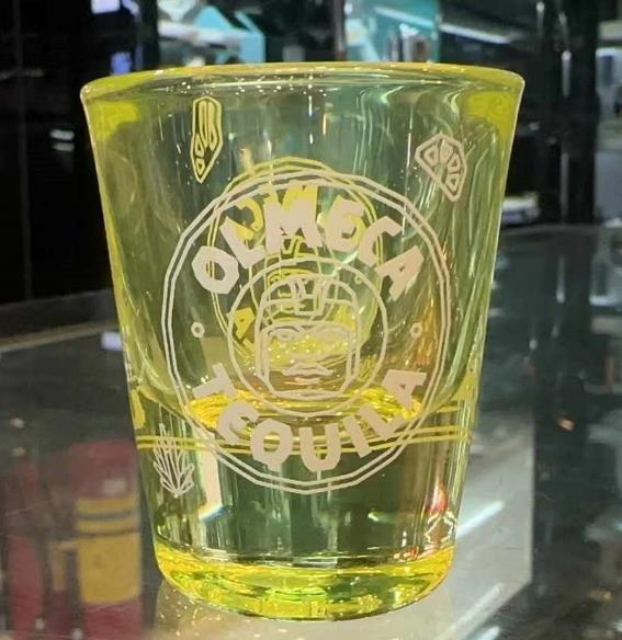 Branded shot glass for tequila service