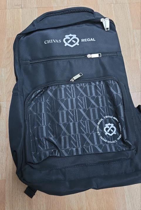 Branded commuter backpack in navy